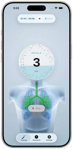 Guided breathing cycles